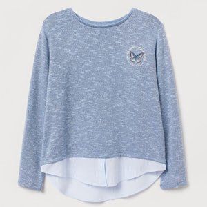 💙🦋Light Blue Butterfly Fine-Knit Sweater for Girls! 💙🦋